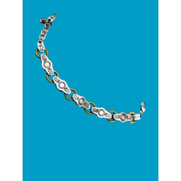 Brighton Celestine Silver Tone & Blue Rhinestone Bracelet silver and gold tone. - Picture 5 of 7